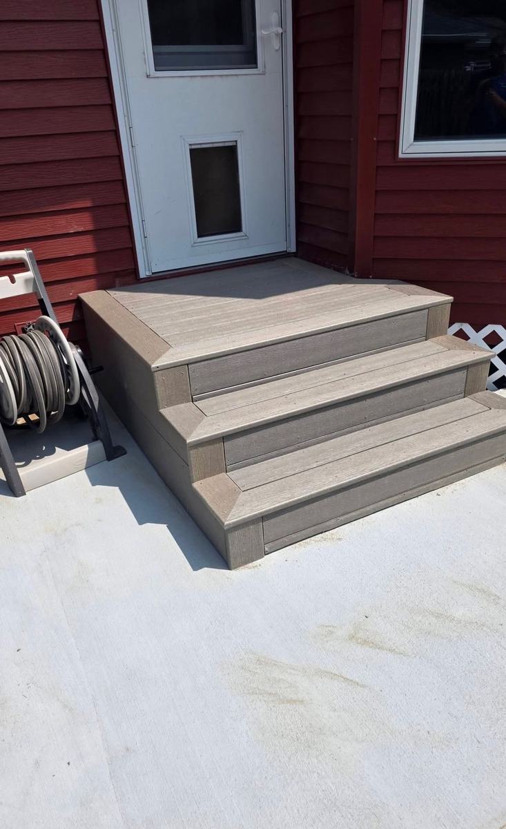 Composite deck with steps built by OARA